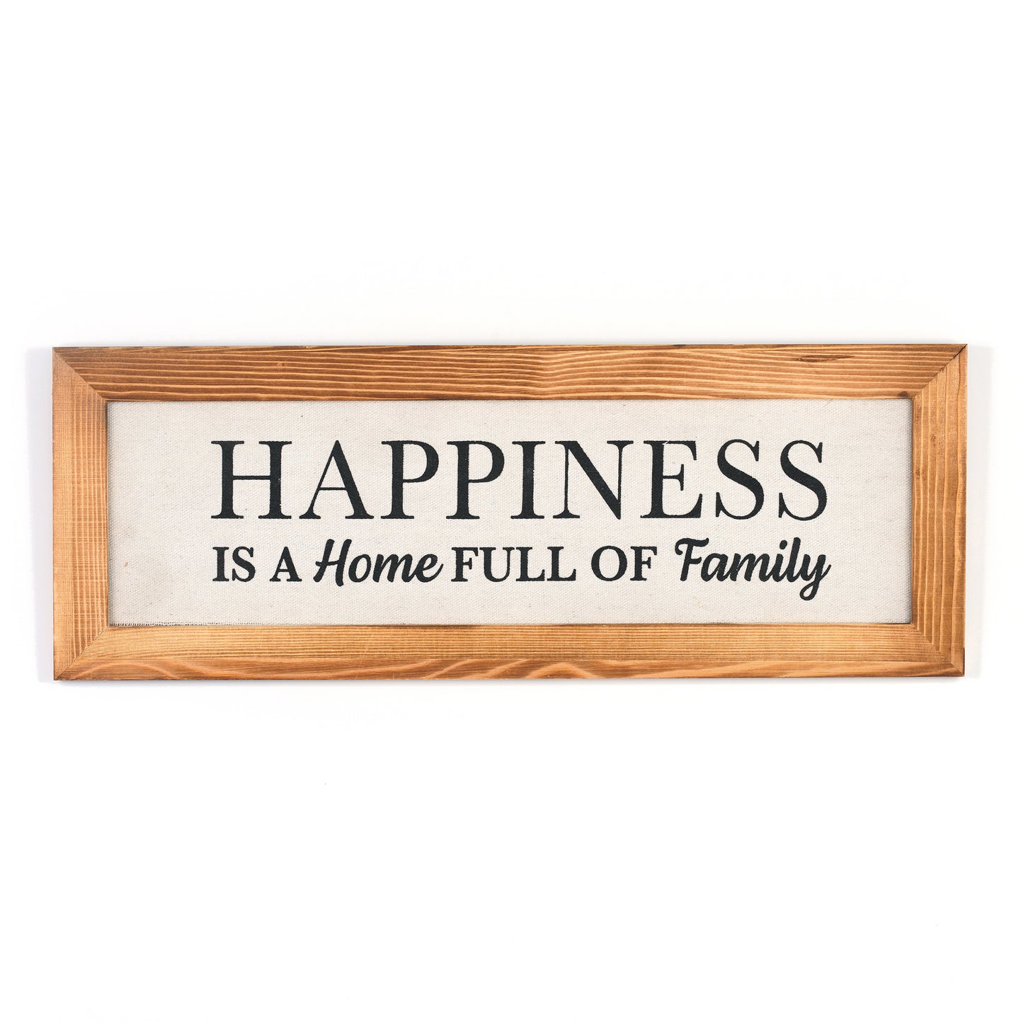 Happiness is a Home Full of Family - 16" x 6" Canvas Sign