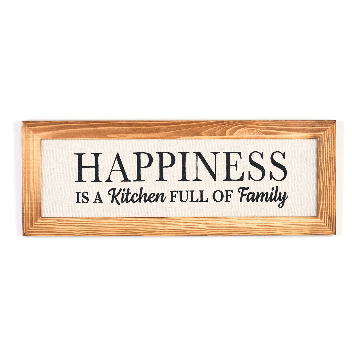 Happiness is a Kitchen Full of Family - 16" x 6" Canvas Sign