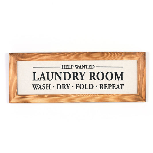 Help Wanted, Laundry Room - 16" x 6" Canvas Sign