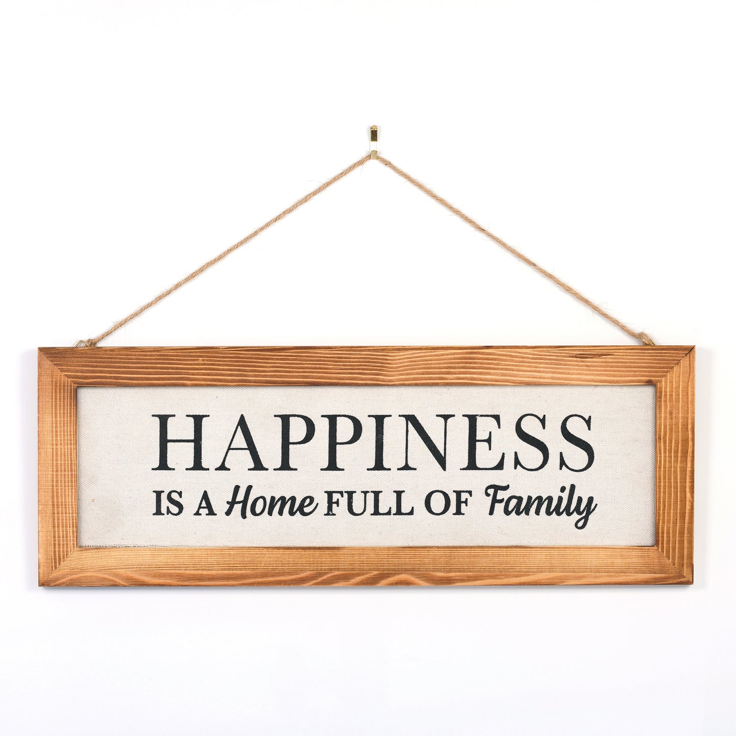 Happiness is a Home Full of Family - 16" x 6" Canvas Sign