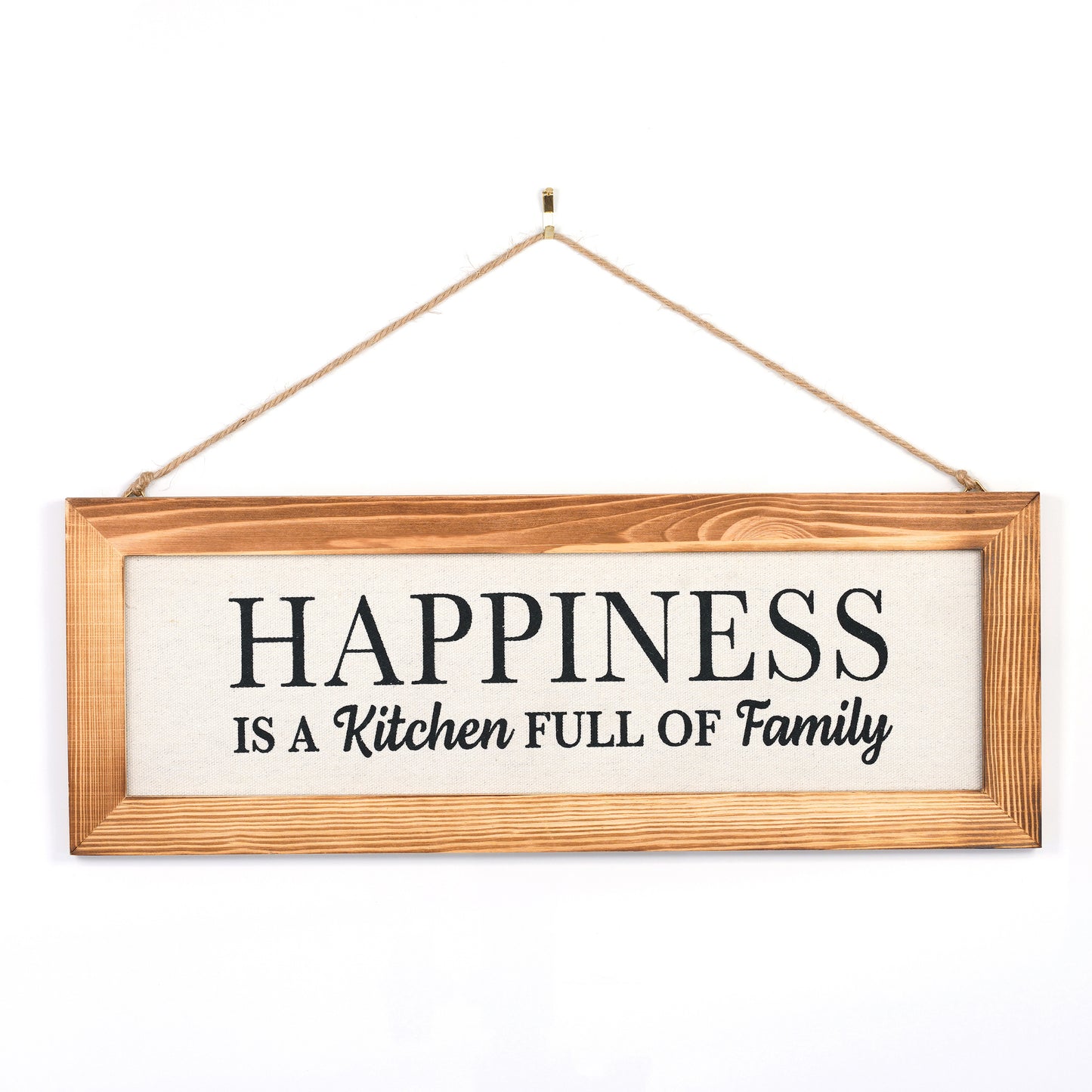 Happiness is a Kitchen Full of Family - 16" x 6" Canvas Sign