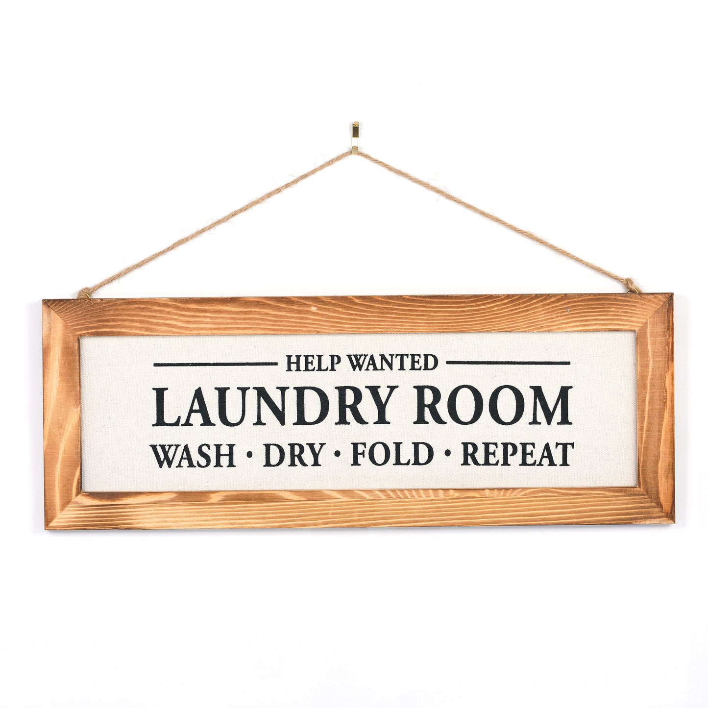 Help Wanted, Laundry Room - 16" x 6" Canvas Sign