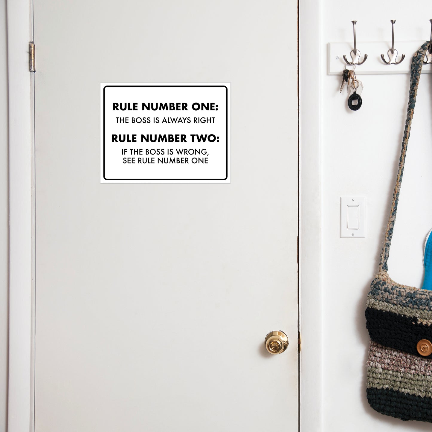 Rule #1 The Boss is Always Right - 8.5" x 11" Funny Laminated Sign