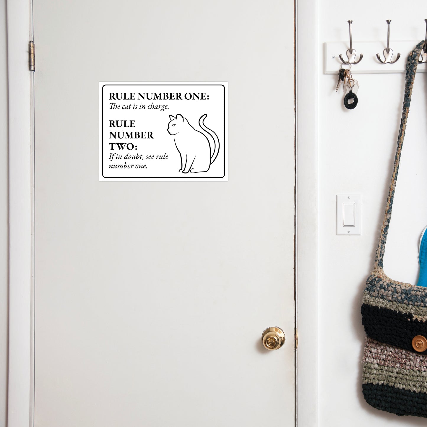 The Cat is In Charge - 8.5" x 11" Funny Laminated Sign
