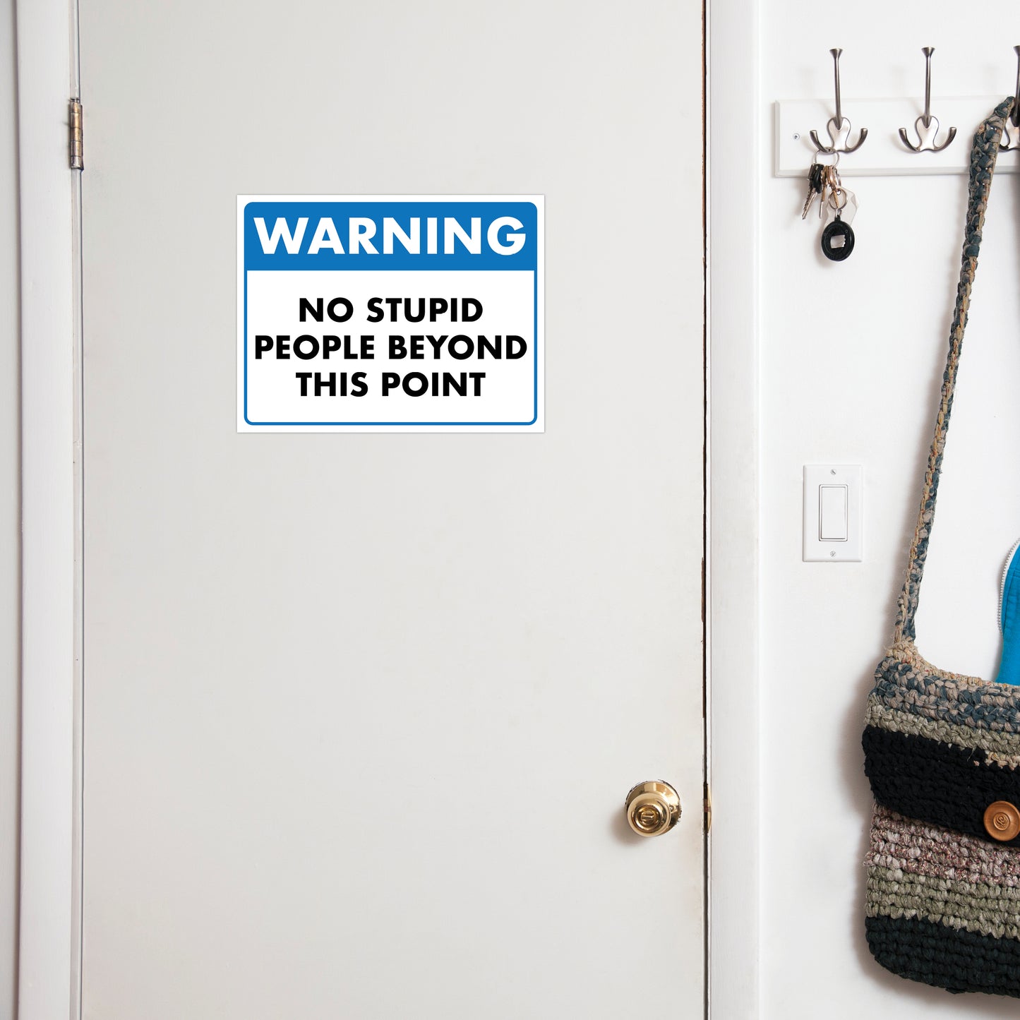 Warning - No Stupid People Beyond This Point - 8.5" x 11" Funny Laminated Sign
