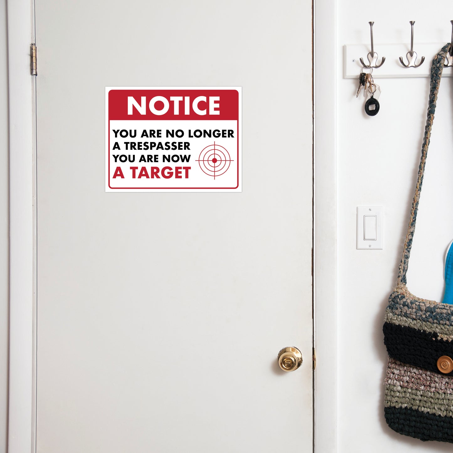 Notice - You are No Longer a Trespasser You are Now a Target - 8.5" x 11" Funny Laminated Sign