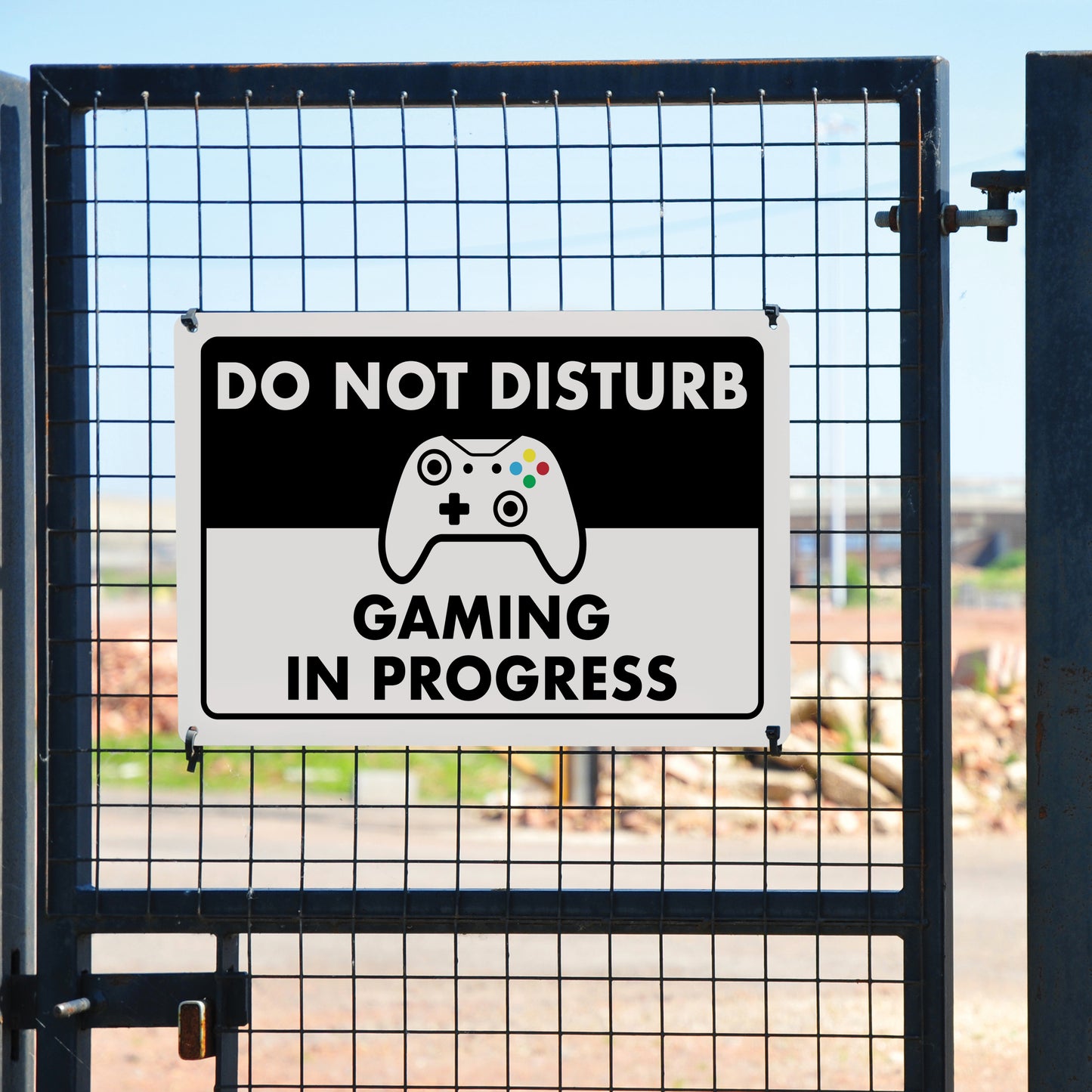 Do Not Disturb - Gaming in Progress - 8" x 12" Funny Plastic (PVC) Sign (With Pre-Drilled Holes for Easy Mounting)