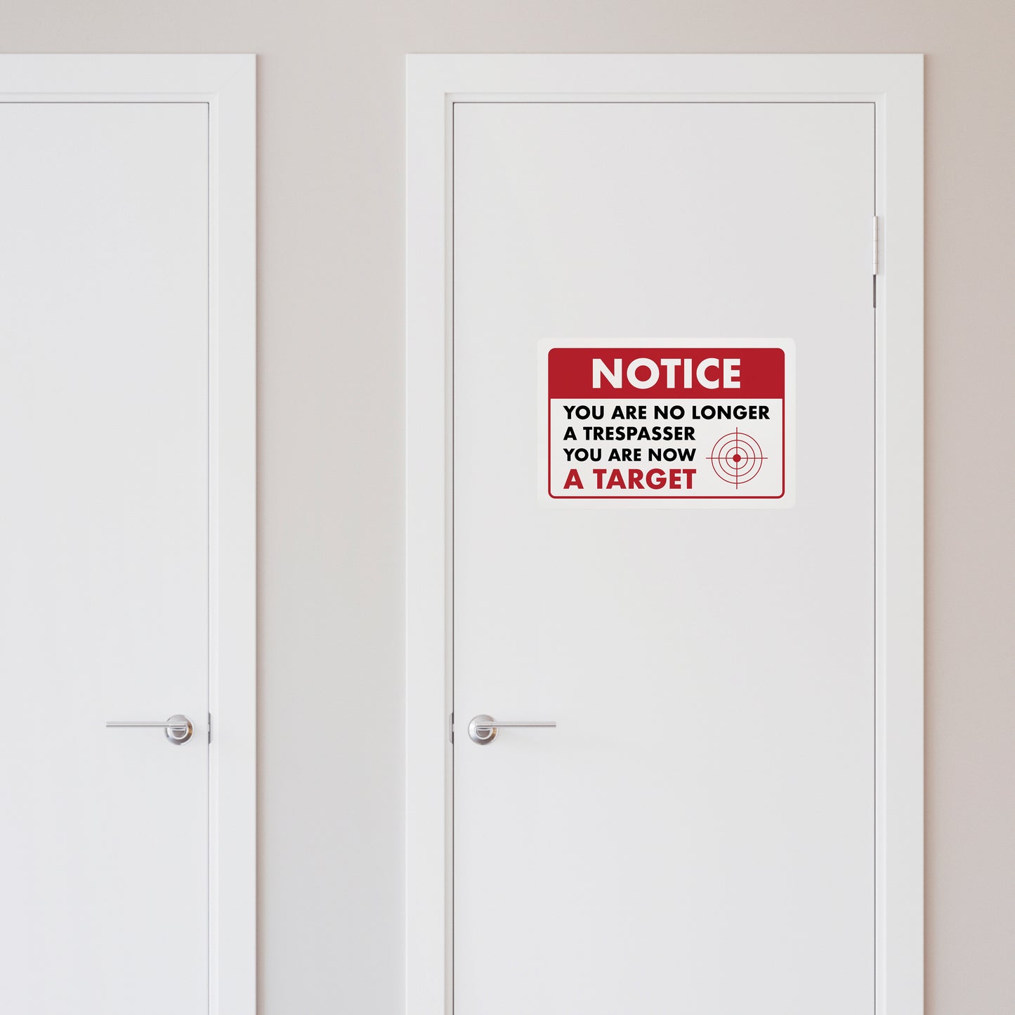 Notice - You are No Longer a Trespasser You are Now a Target - 8" x 12" Funny Plastic (PVC) Sign