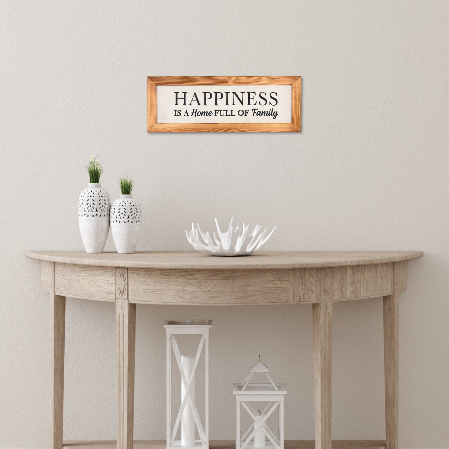 Happiness is a Home Full of Family - 16" x 6" Canvas Sign