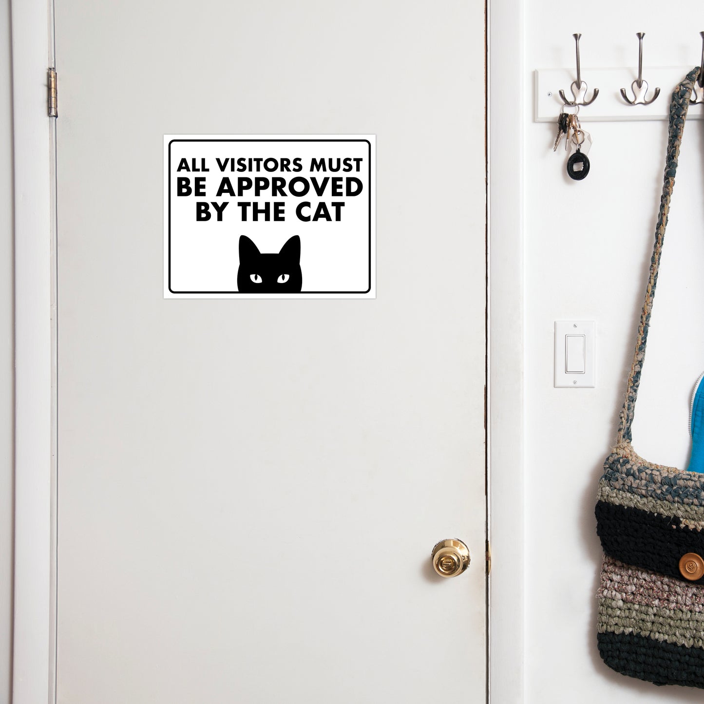 Visitors Must be Approved by the Cat - 8.5" x 11" Funny Laminated Sign