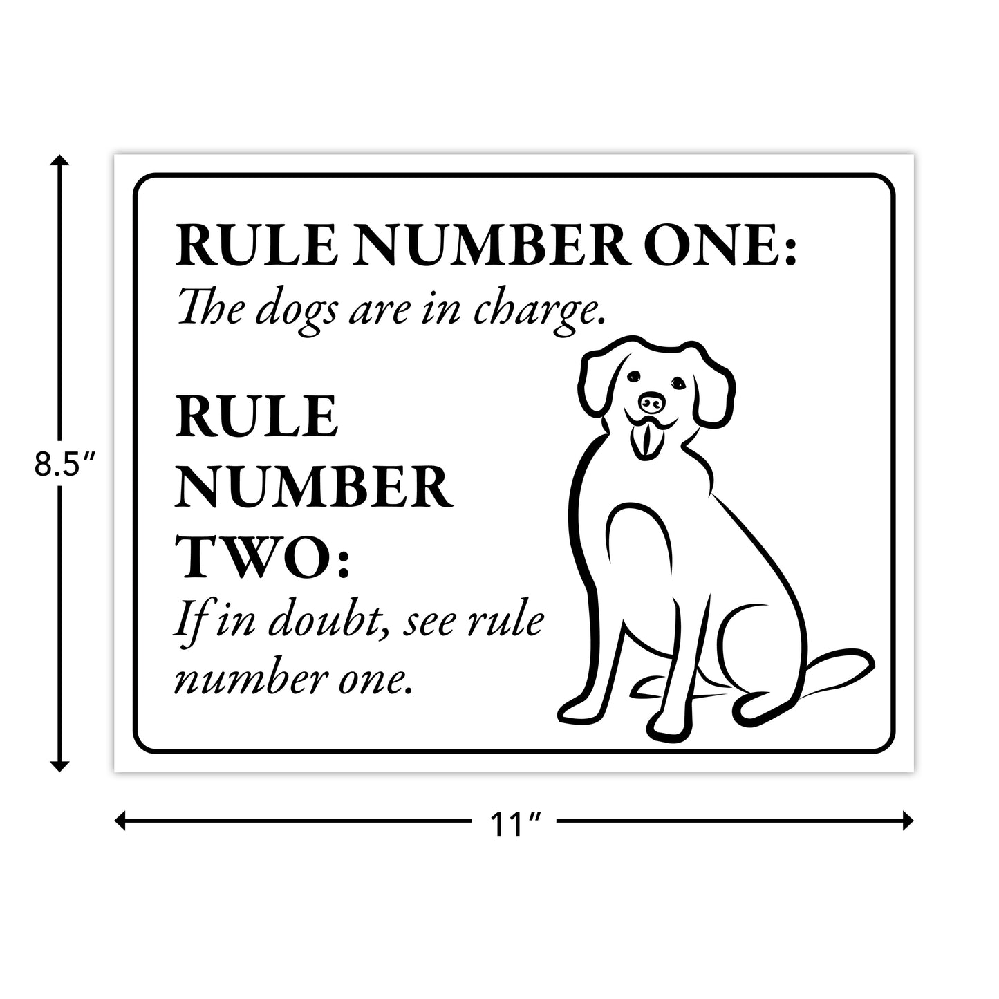 The Dogs are In Charge - 8.5" x 11" Funny Laminated Sign