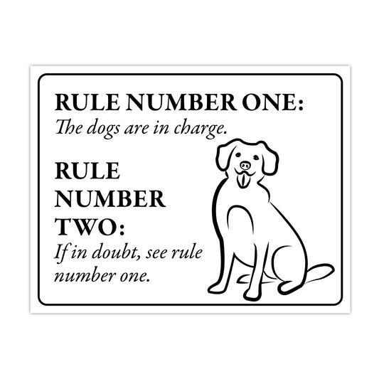 The Dogs are In Charge - 8.5" x 11" Funny Laminated Sign